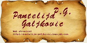 Pantelija Galjković vizit kartica